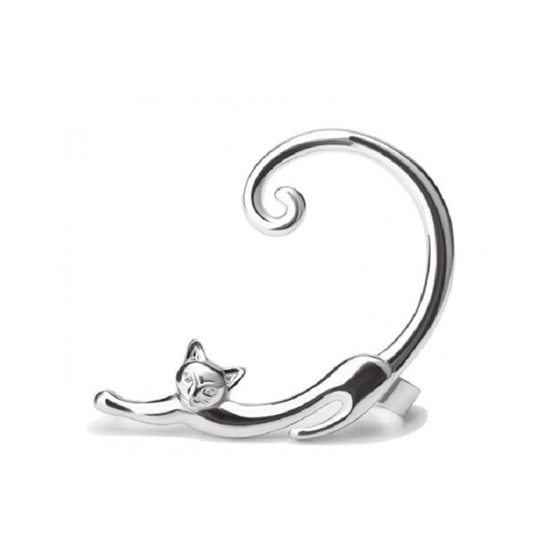 Éblouissantes Boucles d'Oreilles Chat en Argent Sterling de Luxe