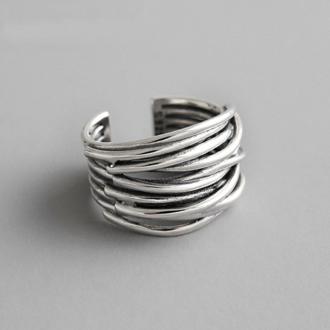 Bague Ajustable en Argent au Design Élégant