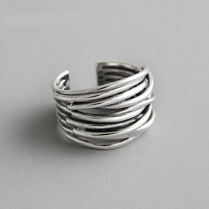 Bague en Argent Ajustable au Design Élégant