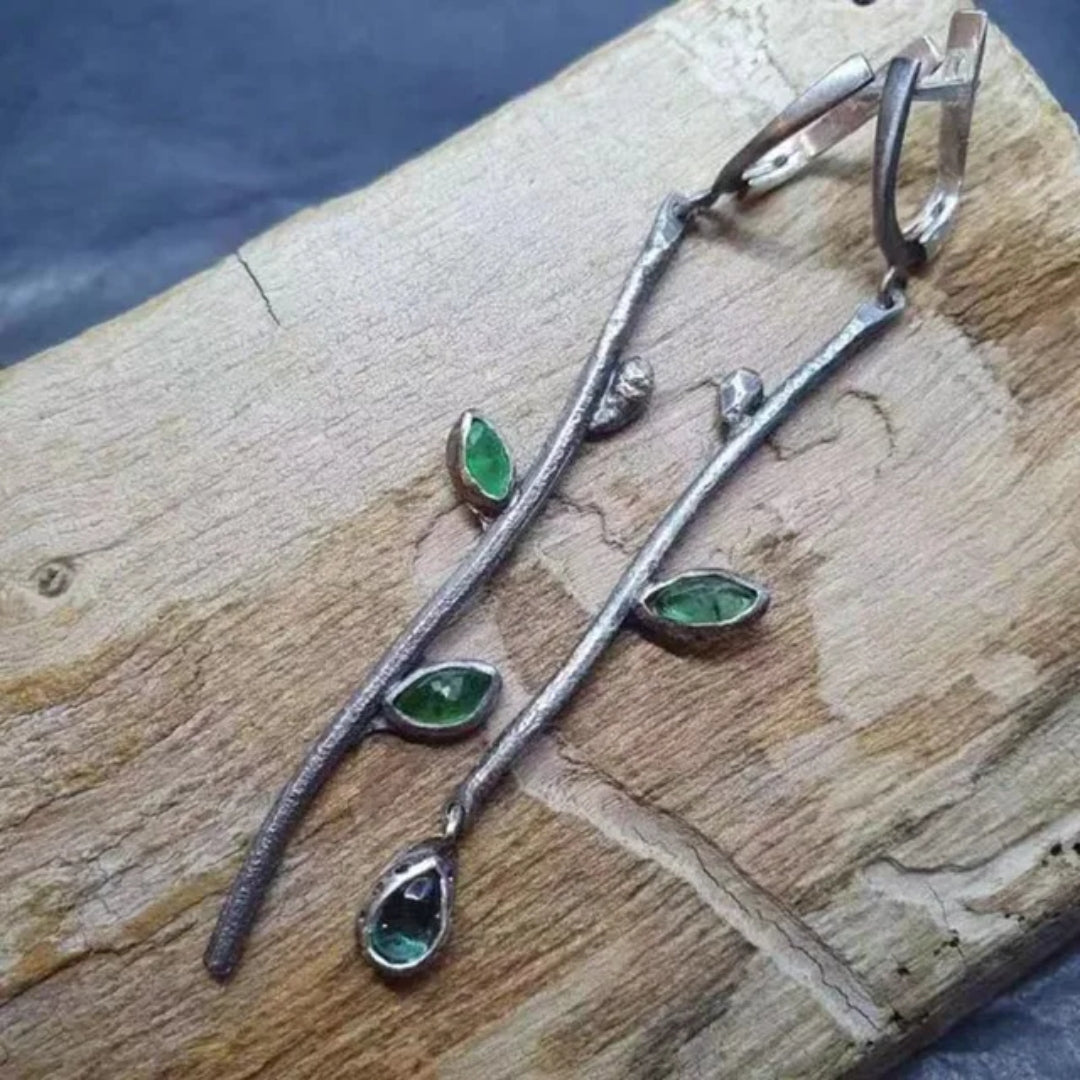 Boucles d'oreilles vintage élégantes en bois naturel