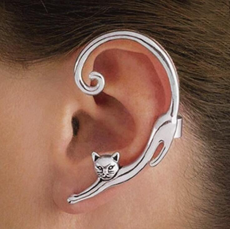 Éblouissantes Boucles d'Oreilles Chat en Argent Sterling de Luxe