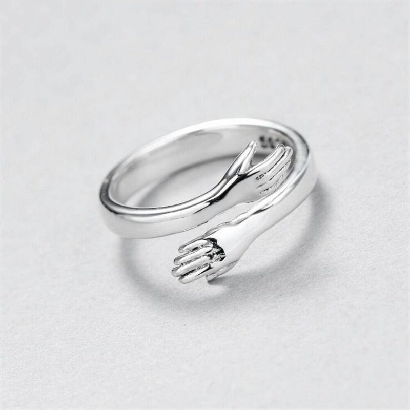 Bague en Argent Ajustable "Câlin" pour un Élégance Tout en Douceur