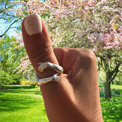 Bague en Argent Ajustable "Câlin" pour un Élégance Tout en Douceur