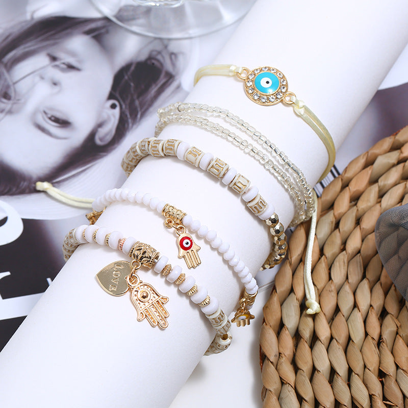 Ensemble de bracelets porte-bonheur Hamsa