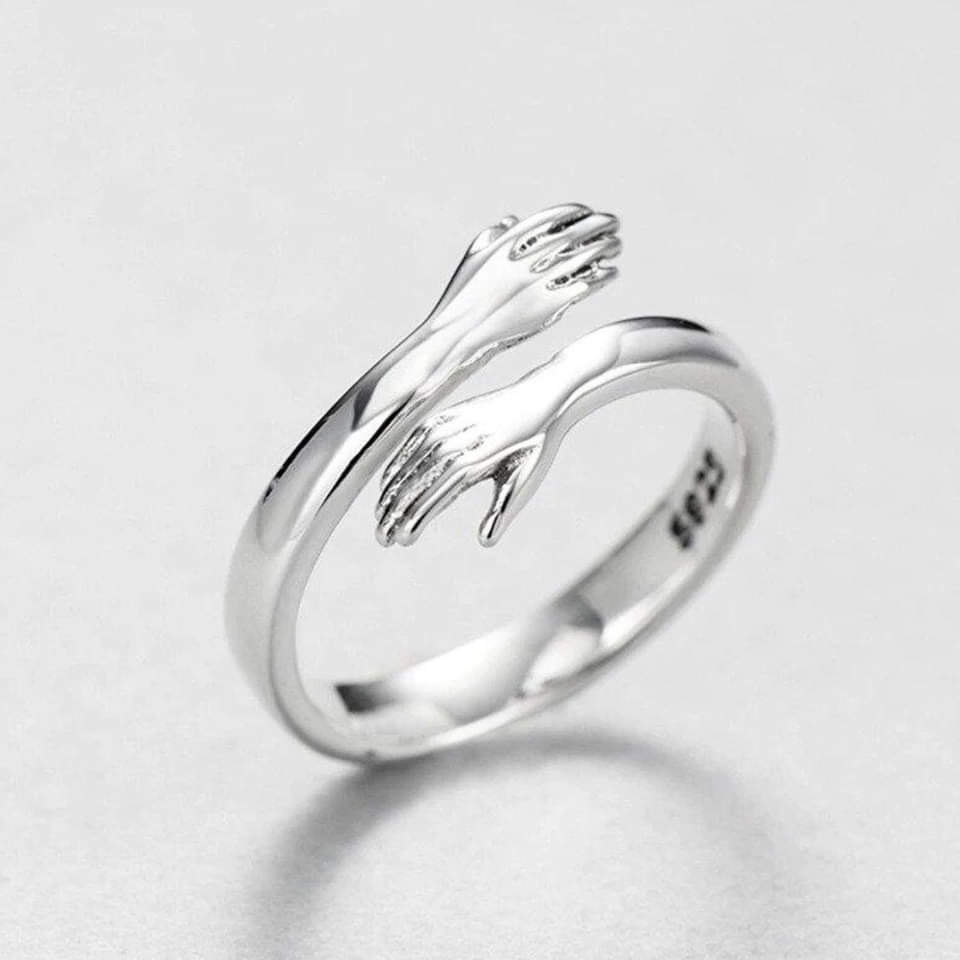 Bague en Argent Ajustable "Câlin" pour un Élégance Tout en Douceur