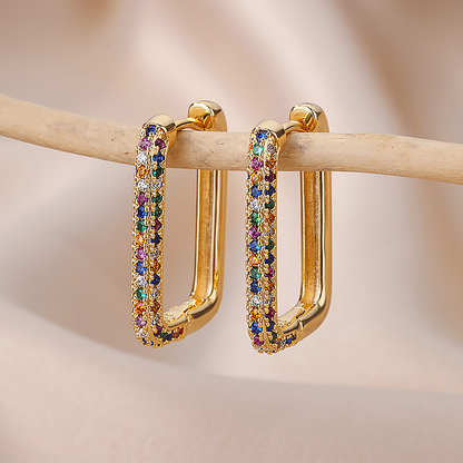 Éclatantes Boucles d'oreilles à Clips en Sequins Dorés