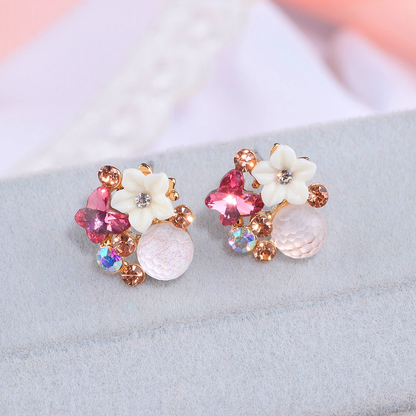 Boucles d'oreilles Éclat Floral ornées de Zircons scintillants