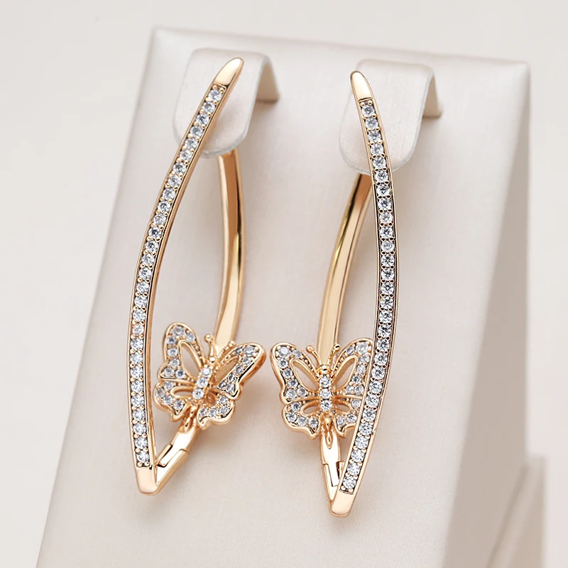 Boucles d'oreilles Élégantes avec Paillettes en Forme de Papillon