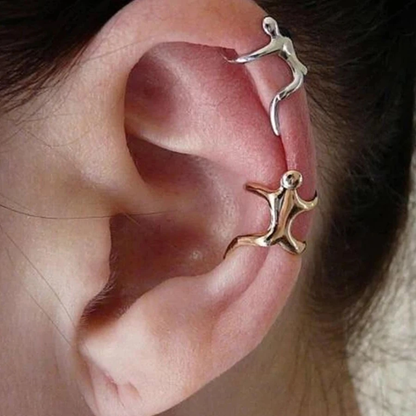 Éblouissantes Boucles d'oreilles en Or et Argent à Pince