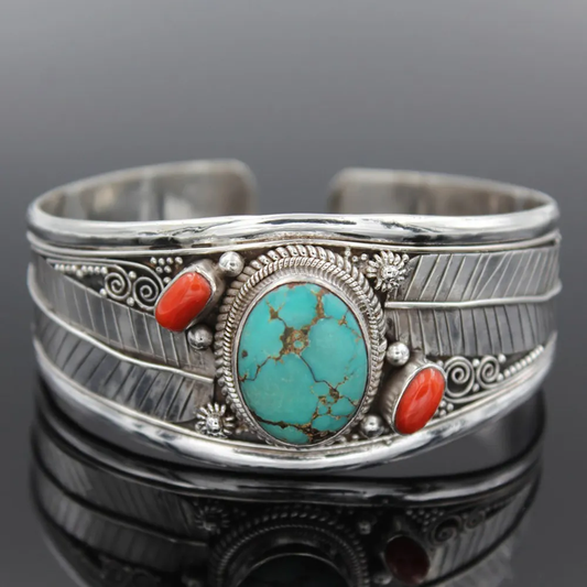 Bracelet Vintage en Pierre de Turquoise Élégante