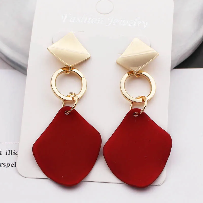 Boucles d'oreilles vintage éclatantes en rouge